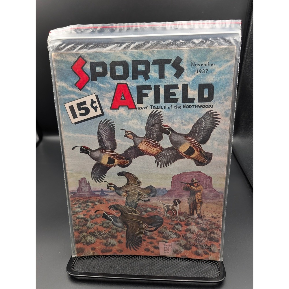 Vintage‎ Sports Afield Magazine 1937 November Issue Bird Game Hunting Cover